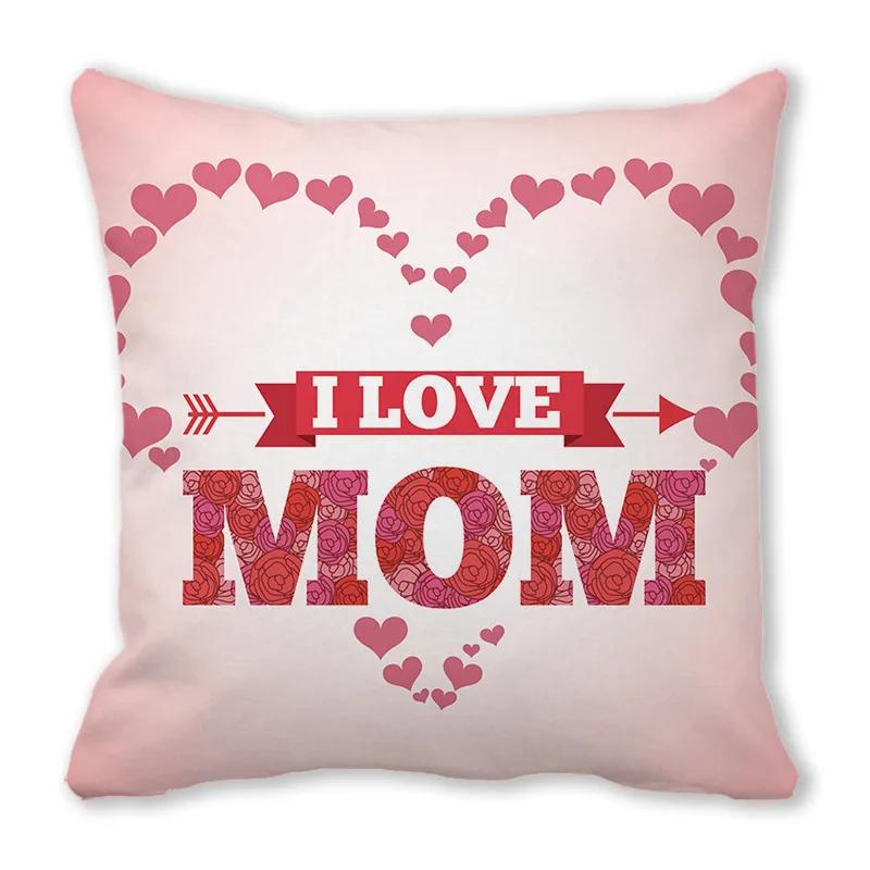 Love pattern cushion cover Happy Mother's Day Pillow Case Home Decorative Pillowcases Love Letter Throw Pillow cover 45x45cm