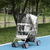Folding Dog Stroller with Rain Cover, Swivel Wheels and Brakes, Grey