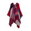 European & American Fashion Jacquard Shawl: Autumn/Winter Warm, Imitation Cashmere, Slit Design, Thickened, Trendy Shoulder Wrap