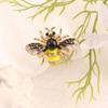 Gold Plated Yellow Black Enamel Bee Brooch Inlaid Clear Rhinestone Insect Lapel Pin for Suit Scarf Cute Women Daily Jewelry Gift