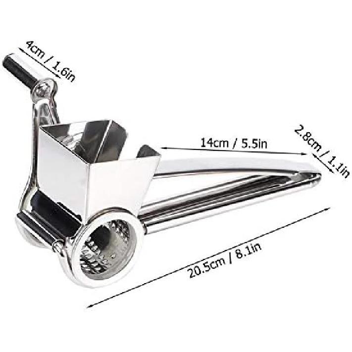 Stainless Steel Rotary Cheese Grater Slicer, Manual Rotate Chocolate Grater Cutter Planer Cutting Tool, for Vegetables,Fruits