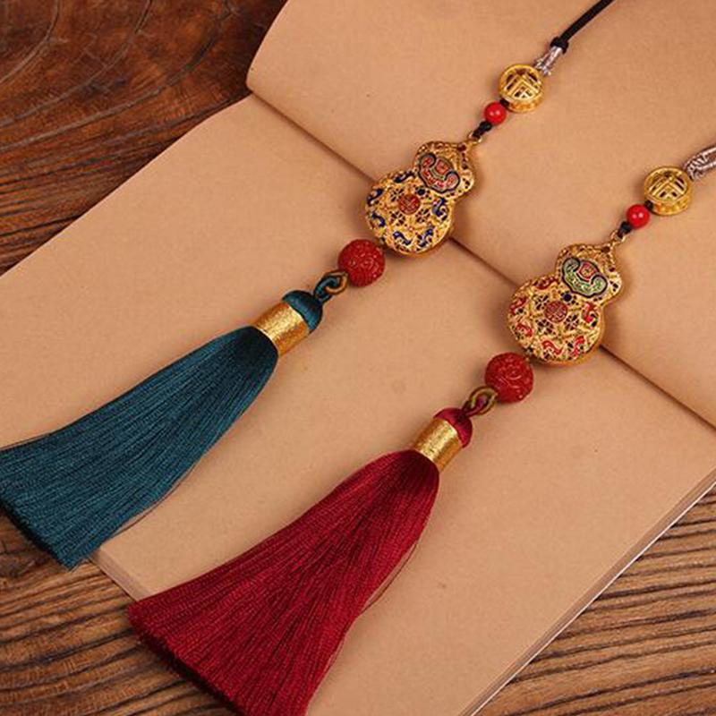 Gourde creuse chinoise en laiton Fu sculpté, pendentif porte-bonheur, accessoires de suspension de voiture, décoration Feng Shui Hulu, amulette, pendentif d'anniversaire