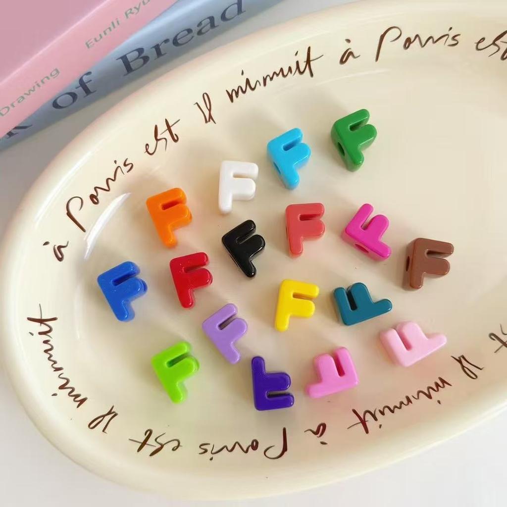10 Stück/Los Bunte Englische Buchstabenperlen Für Schmuckherstellung DIY Dekoration Handykette Schlüsselanhänger Perlenstift Haaraccessoires