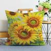 Sunflower Print Decorative Pillowcase Bedroom Living Room Square Cushion Pillowcase