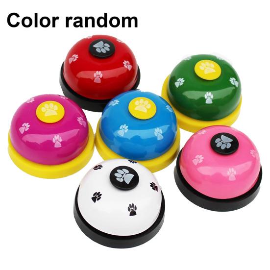 Pet Meal Bell with Anti-Slip Base for Dogs And Cats Interactive Training Bell with Crisp Ringing Tone Metal Colorful Paw Print Design Bell for Pets
