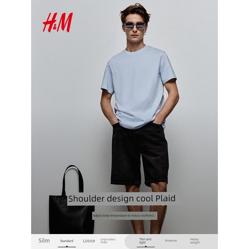 

Hm2025 Summer New Men s Clothing Fashion Casual All-matching Coolmax®Standard Edition T-shirt 0967153