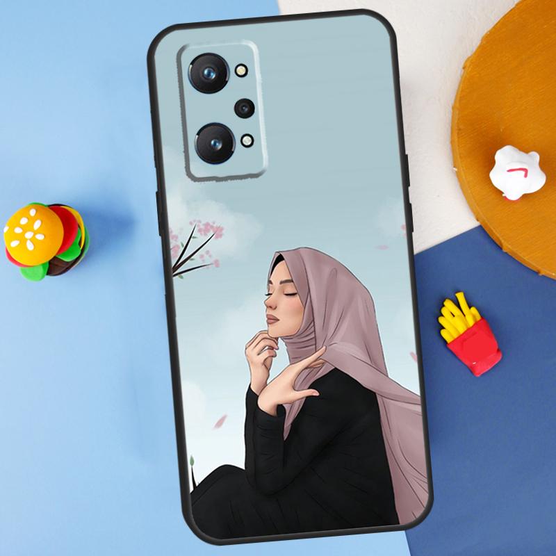 Muslim Islamic Arabic Hijab Gril For Realme C55 C67 C61 C75 C53 C51 C21Y C25S GT 6 6T 5 GT7 Pro 10 11 12 13 14 Pro Plus Case