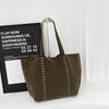 Solid Color Suede Leather Shoulder Bag PU Leather Matte PU Handbag Suede Rivet Tote Bag  Outdoor