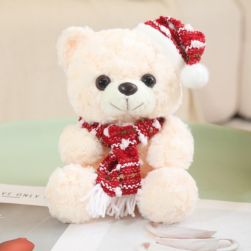 Christmas Scarf Teddy Bear Doll Bear Plush Toy Bear Hug Bear Doll Child Soothing Rag Doll