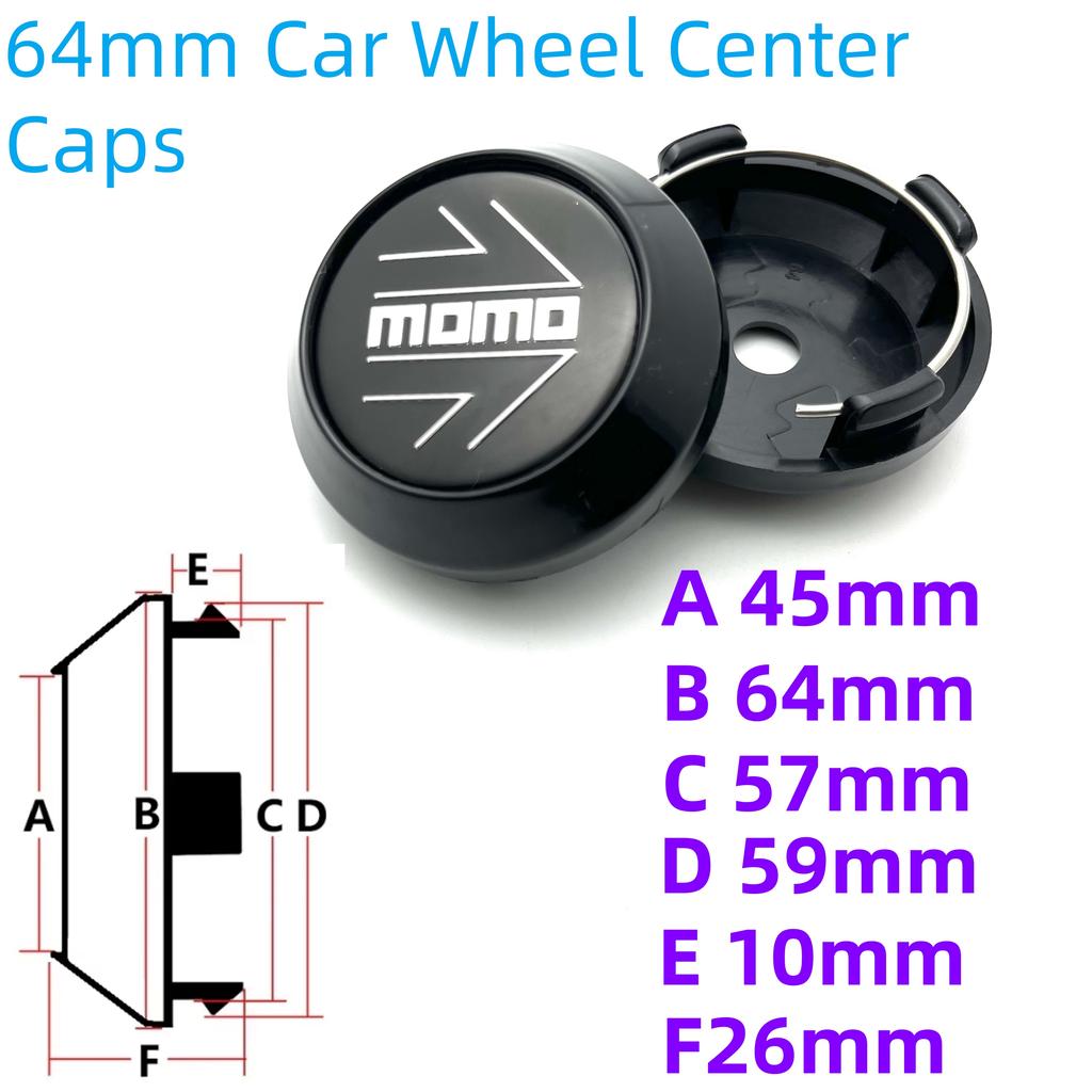 4 pièces 60mm 64mm 65mm Cache-moyeu de roue de voiture Capuchons hauts Adaptés 45mm MOMO Flèche Emblème Badge Autocollants Style Accessoires Auto