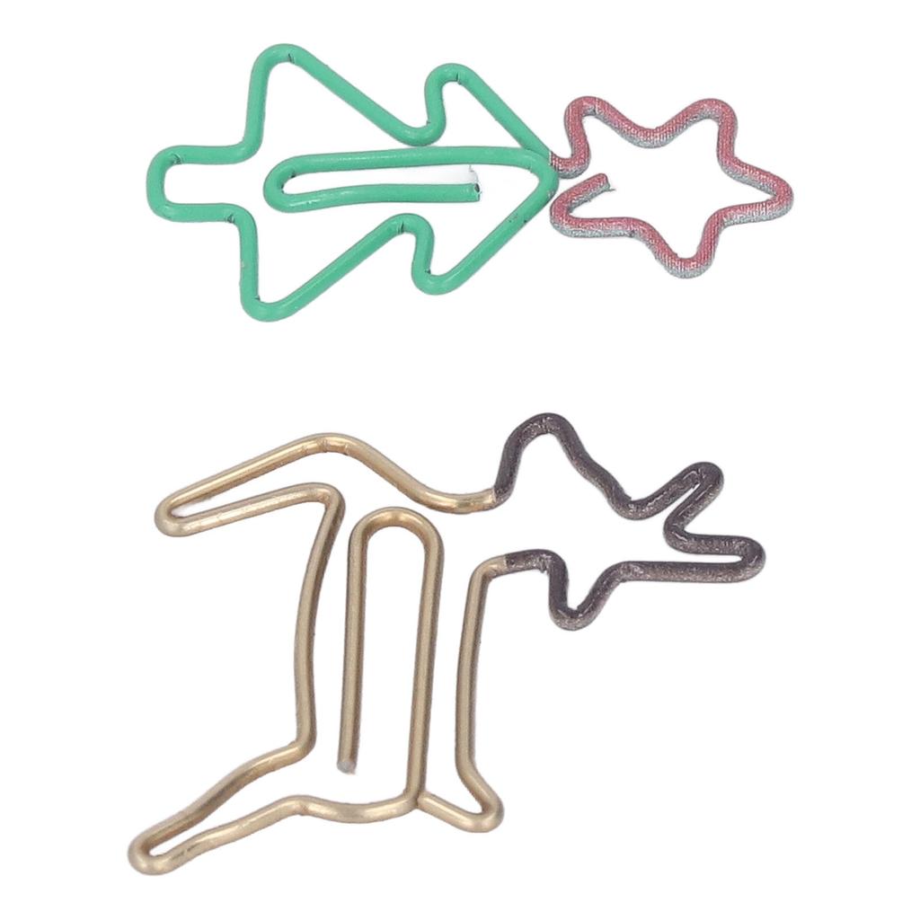 100pcs Paper Clips Lovely Christmas Tree and Deer Shape Metallic Rustproof Small Paperclips for
