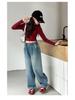 Mädchen Cartoon Straight Leg Wide Jeans - Frühling/Herbst 2025 Kollektion für große Kinder