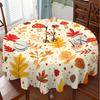 One Autumn Leaf Mushroom Round Tablecloth Design, Adding Charm To the Dining Tablezyc