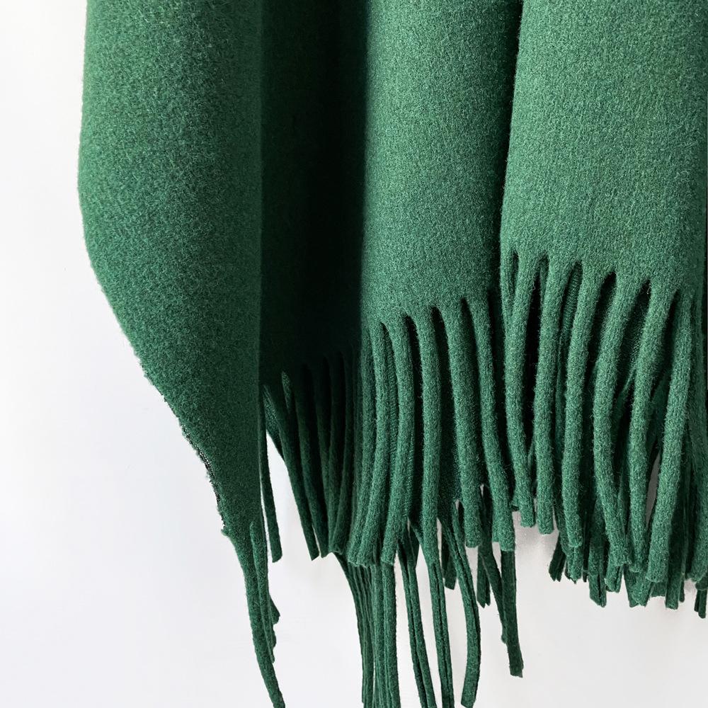 Solid Color Shawl Air Conditioner Premium Sense Double-sided Imitation Cashmere Shawl External Travel Wear Warm Cape Cloak