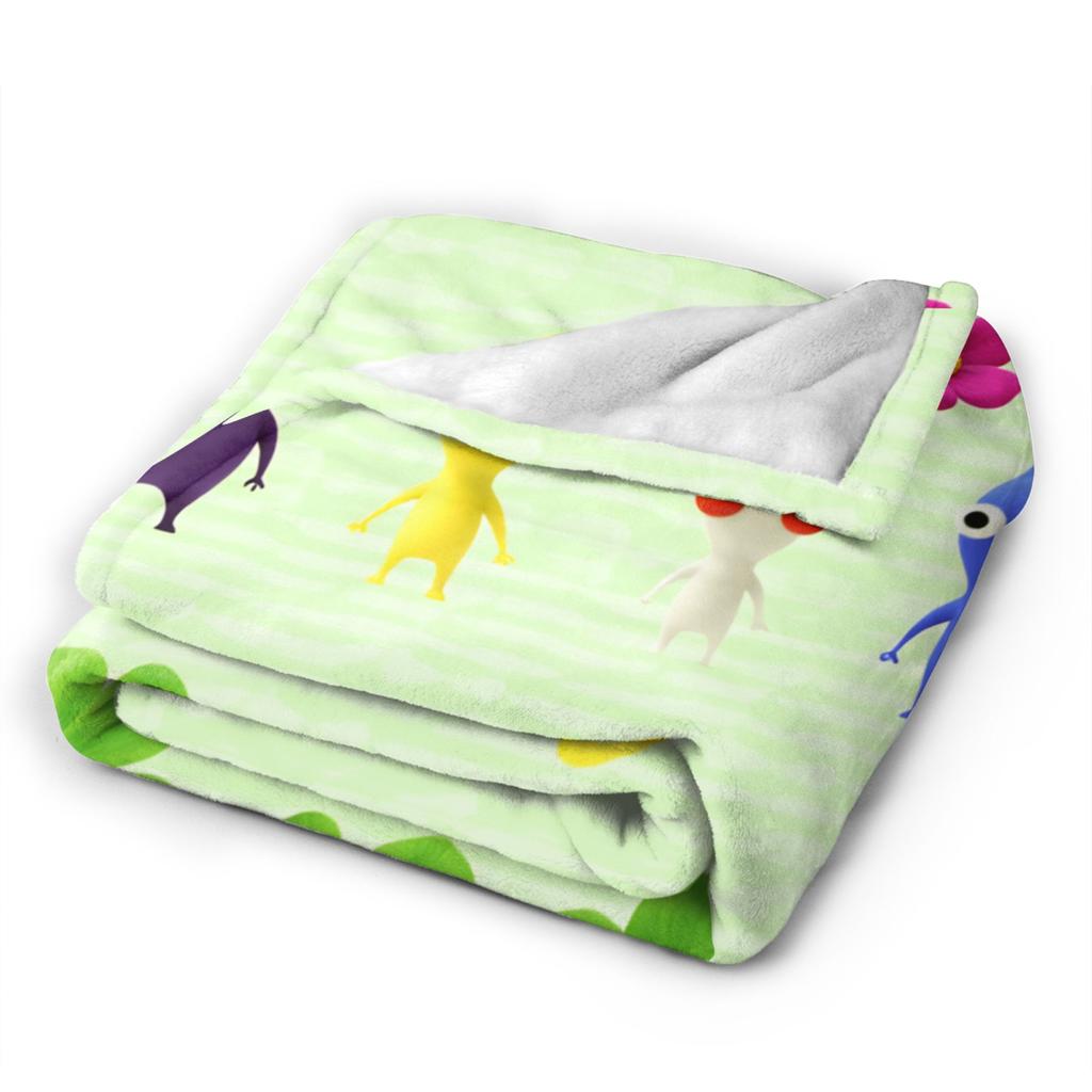Cozy Friendly Alien Flora Pikmin Flannel Blanket Spring  Warm Throw Blanket for Child Living Room Funny Bedspread Sofa Bed Cover