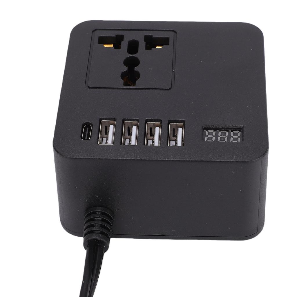 Car Power Inverter 300W Peak with 4 USB 1 Type C Charging Ports LED Voltage Display Car Plug Adapter for Most Vehicle