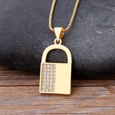 Nidin Luxury Fashion Cubic Zirconia Heart Pendant Women Gold Plated High Quality Chain Necklace Sparking Jewelry Party Gift