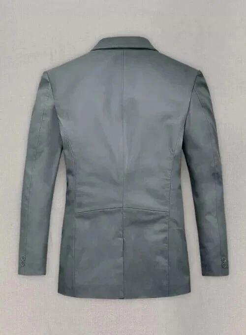 Handmade Soft Leather Lambskin Men's Blazer Gray Genuine Formal Stylish Wedding