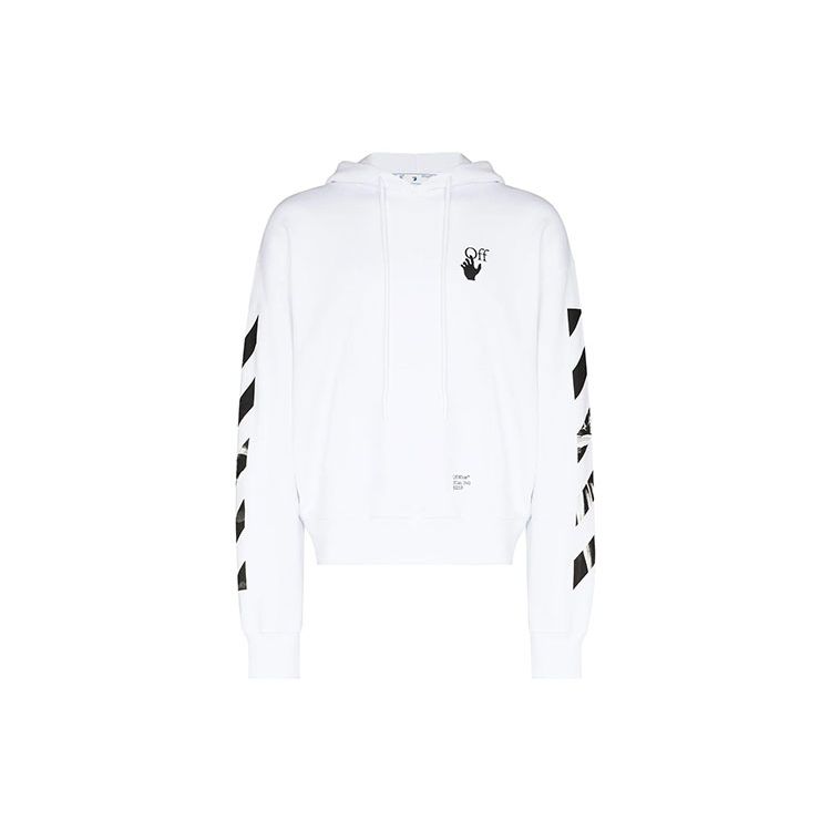 Off-White Carav Arrow Over Hoodie White/Black Men Tops OMBB037F21FLE0100110