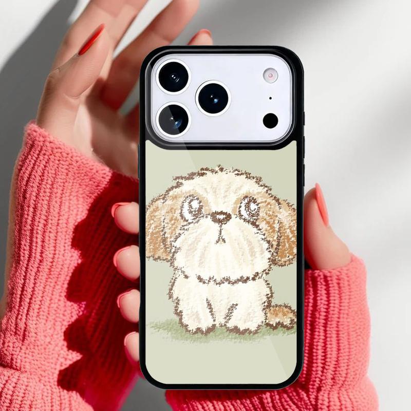 Cartoon Shih Tzu Dog Phone Case for iPhone 17 16 15 14 13 Pro Max Back Cover for 12 11 Pro Coque