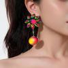 Silver Needle Resin Gradient Flower Earrings: Stylish European-American High-End Fashion Accessories for Women