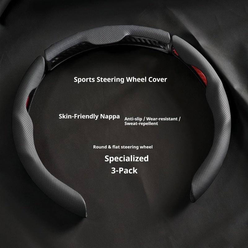 Car In Vehicle Nappa Leather Steering Wheel Cover Universal For Men And Women All Seasons Nonslip Sweatabsorbing Wearresistant