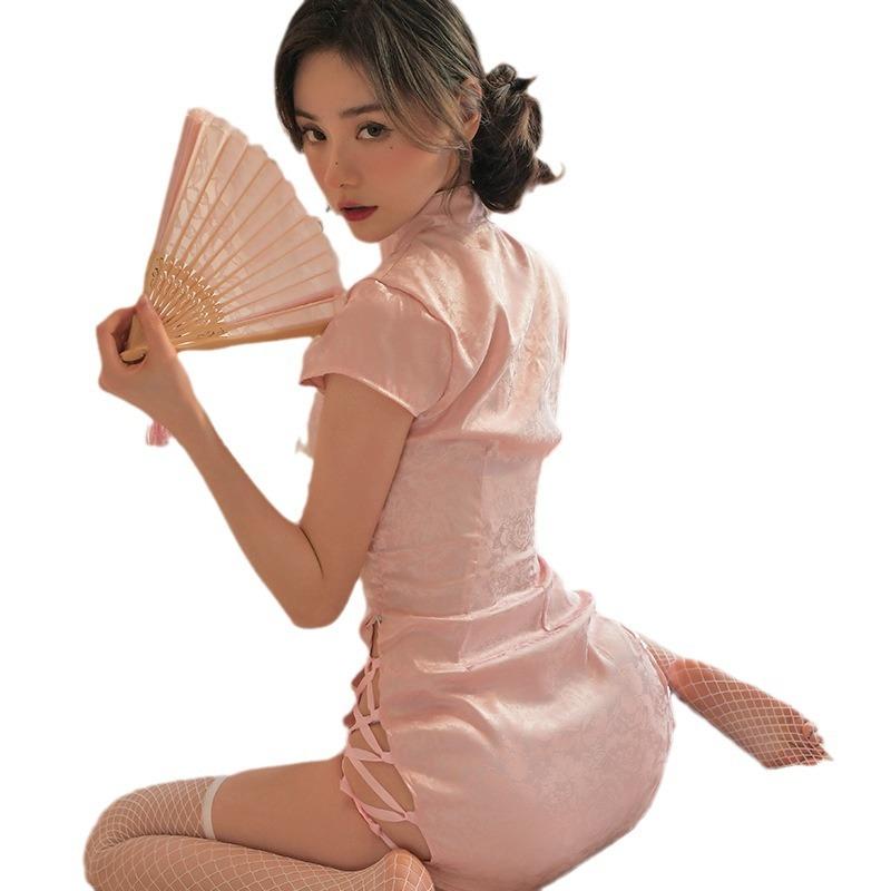 Pillow whisper erotic lingerie vintage jacquard sexy classical cheongsam uniform temptation pajamas hot passion suit