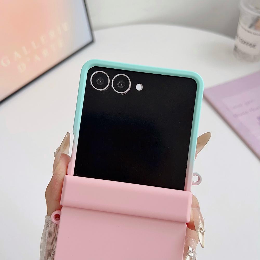 Matte Farbkollisionshülle für Samsung Galaxy Z Flip 7 6  4 3 Zflip flip7 Gradient Zweifarbig Hart Stoßfest Abdeckung