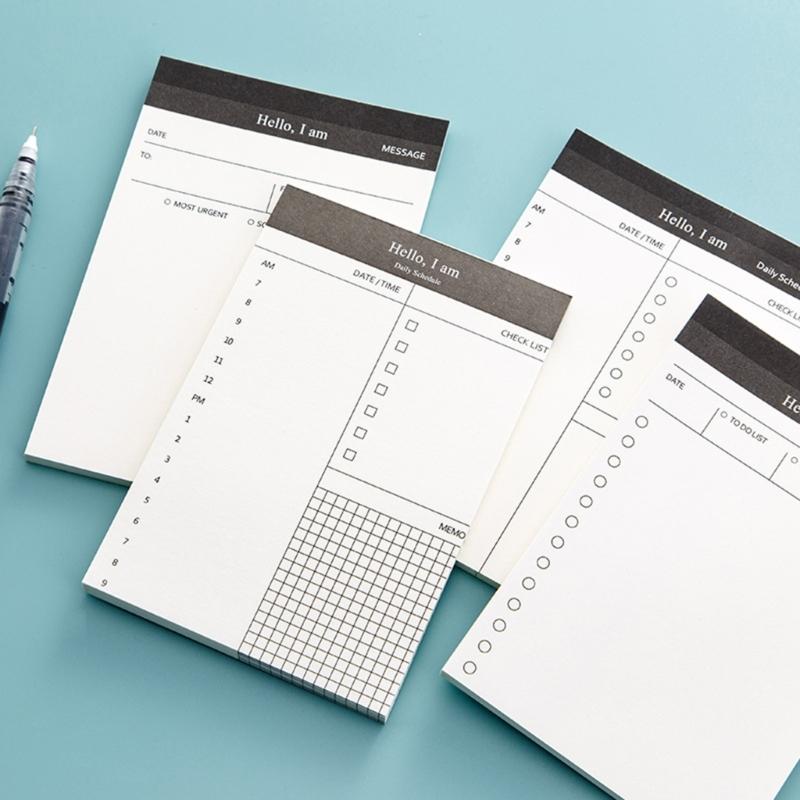 Small Notebook Tearable 50 Sheets Unlined Daily Schedule Planner Notepads Checklist Writing Pad Memopad for Notes Plans