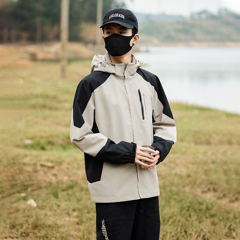 

Унисекс Ветрозащитная и Водонепроницаемая Куртка с Капюшоном для Весны и Осени L