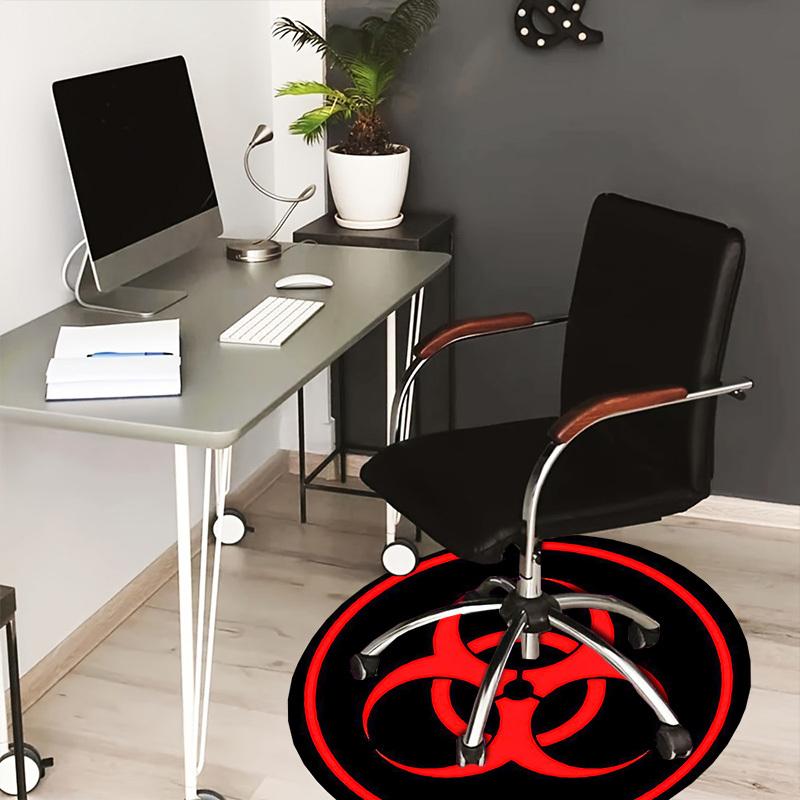 1pc Biohazard Symbol Round Carpet, Made of Polyester,Perfect for Decorating Office Chairs, Living Rooms,Vibrant Decorative Rug