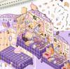 Cartoon Landscape Sticker Pink Candy House Miniature World 3D House Unzip DIY Scene Manual Post