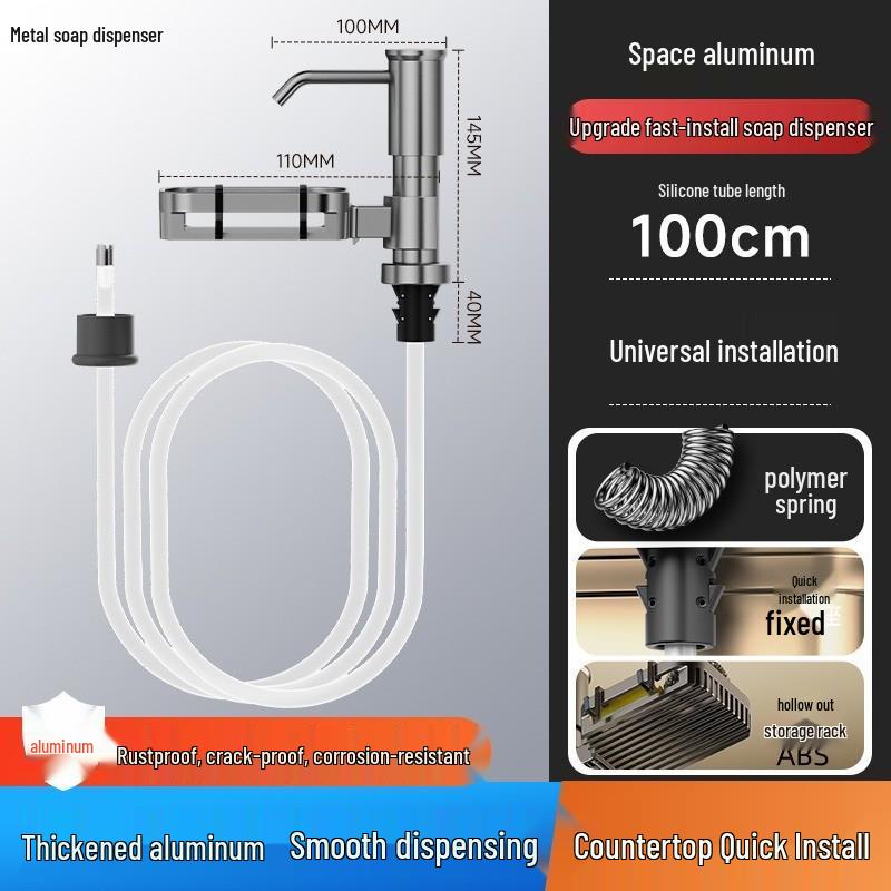 Distributeur de Savon et Détergent de Cuisine Aquarium avec Tube d'Extension
