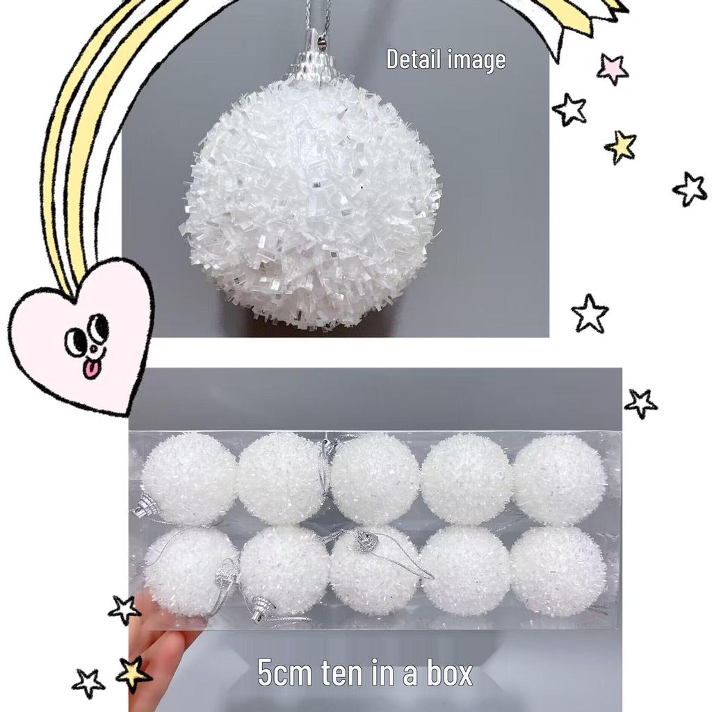 6cm White Christmas Ball Ornaments for Holiday Decoration and Window Display