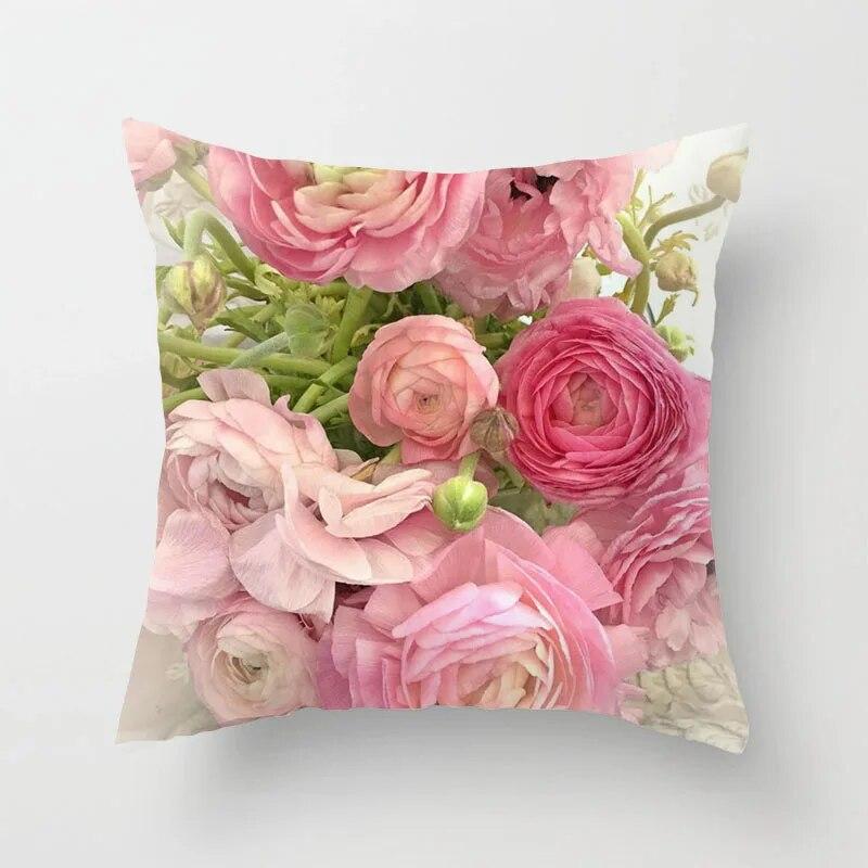 Pink Rose Sofa Pillowcase Cushion Cover     Bed Home Living Room Car Office