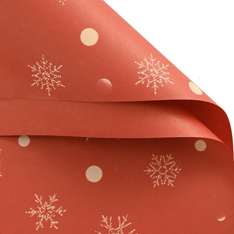 10 Sheets Christmas Wrapping Paper Kraft Paper Christmas Tree Snowflake Pattern Gift Wrapping Paper Bouquet Wrapping Paper