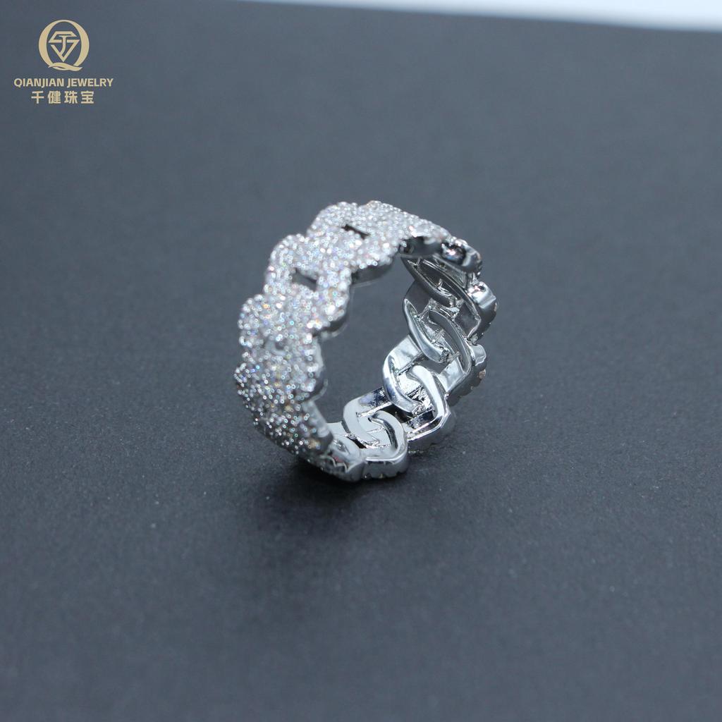 Gropshipping Elegant VVS Moissanite Round Diamond Custom 1ct Ring Sets Fashion Jewelry 925 Silver for Men