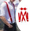 Stylish X Shape Braces and Bow Tie Set Adjustable Length Suitable for Most Men Women 4 Sturdy Clips Versatile Usage