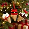 Cute Desktop Decorations for Office Handmade Crochet Christmas Ornament, Ice Cream Theme Decor, Creative Decor Yarn Figurine Holiday Home Decoration