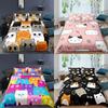 Cartoon Cat Cover Digital Print Polyester Bedding Sets Child Kids Covers Boys Bed Linen Set for Teens King Size Bedding Set