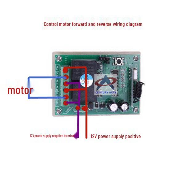 12V DC Remote Control Switch: Dual Mode with Jog, Self-Locking, & Interlocking Adjustable Functions