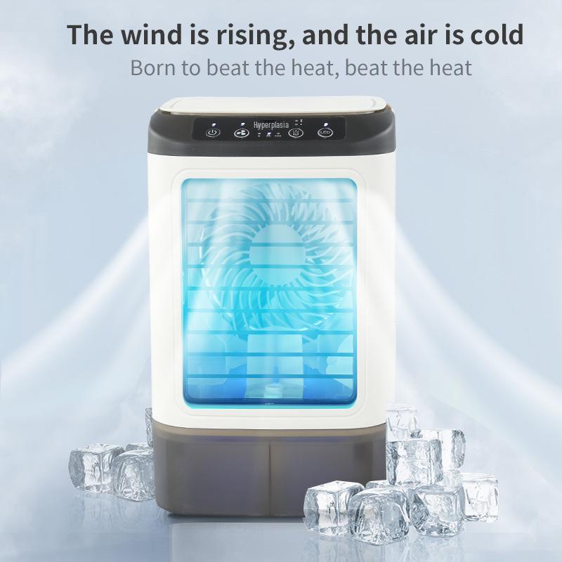 Compact USB Desktop Air Cooler: Silent Humidifying Fan with Spray and Mobile Cooling No Spray