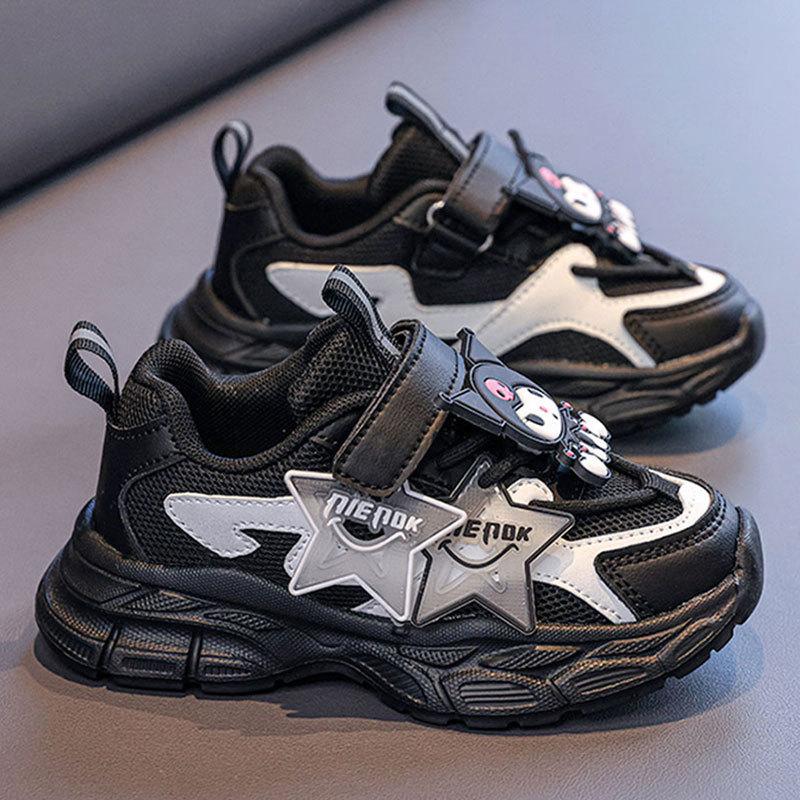 Girls' Kuromi Mesh Sneakers, Breathable Dad Shoes, New Autumn Style, Versatile Fashionable Shoes for Older Children