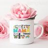 Intelligent Loving Brave Mother Spanish Print Enamel Coffee Mug Drinks Milk Cup Camping Mugs Birthday Mother's Day Gift for Mom