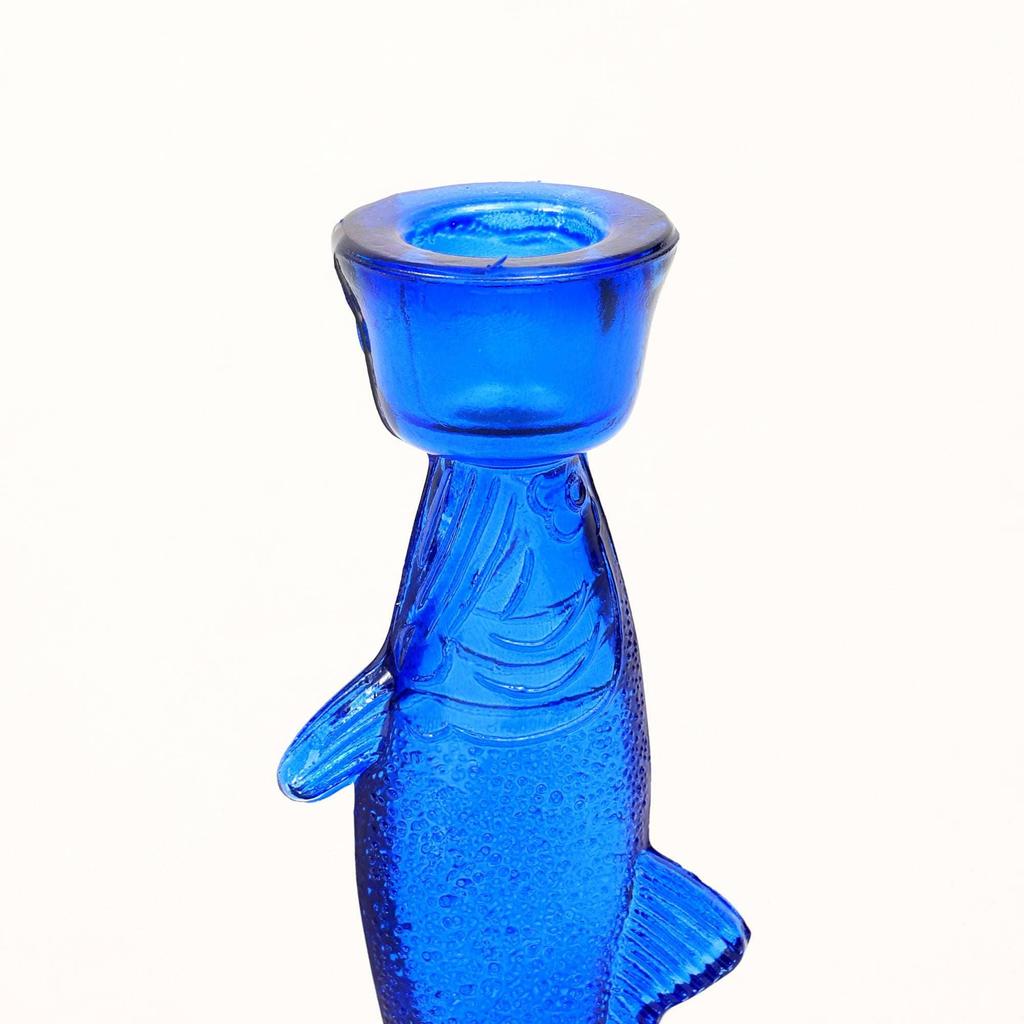 Fish Candle Holder in Royal Blue -Ocean Coastal Decor Accent