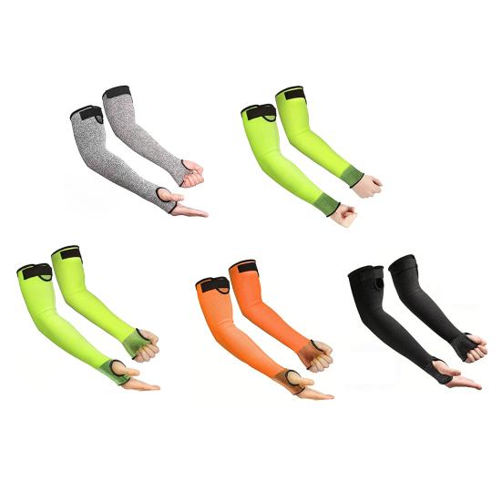 1 par skärskyddande armvärmare med tumhål, andningsbara, lätta, justerbara, för män och kvinnor, trädgårdsarbete, jordbruk, riskfyllt arbete, armskydd