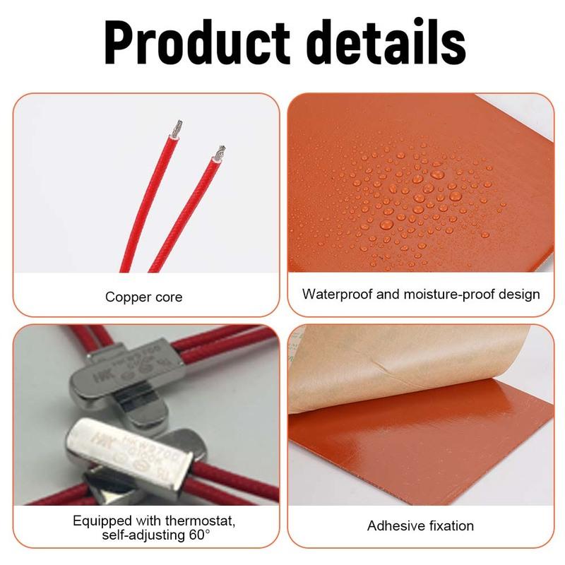 12V/24V Engine Oil Tank Heater Pad Silicone Flexible Waterproof Silicon Heater Pad For 3D Printer Heater  Car Accessories
