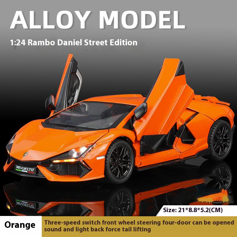 1/24 קנה מידה למבורגיני רוולטו גרסת מכונית רחוב מכונית ספורט סגסוגת מתכת דגם מכונית יצוקה צליל ואור צעצועי ילדים לבנים מתנות