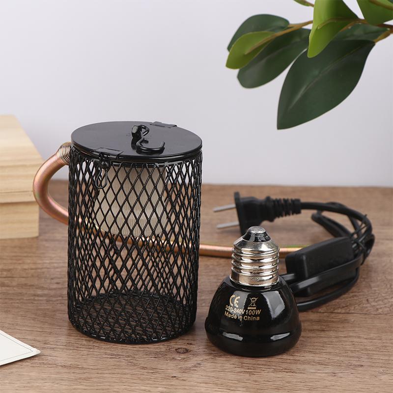 E27 Pet Heating Lamp With Anti-Scalding Lampshade For Turtle Snake Lizard Infrared Ceramic Emitter Heat Light 25/50/75/100W