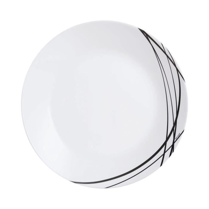 Arcopal Domitille Black Two-tone Glass Dinner Plate 25 Cm (12